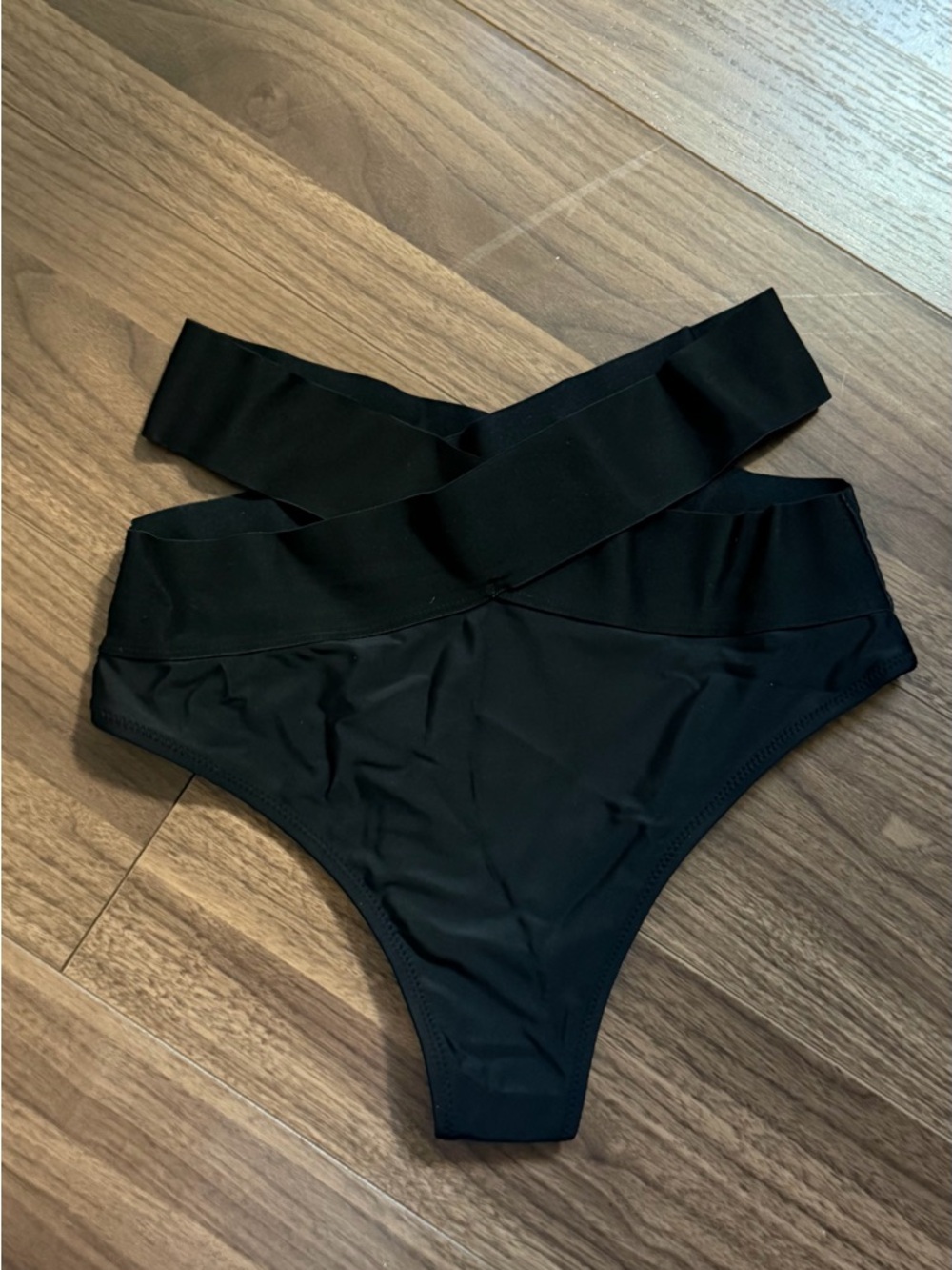 Zara Black High-Waist Crisscross Bikini Bottom